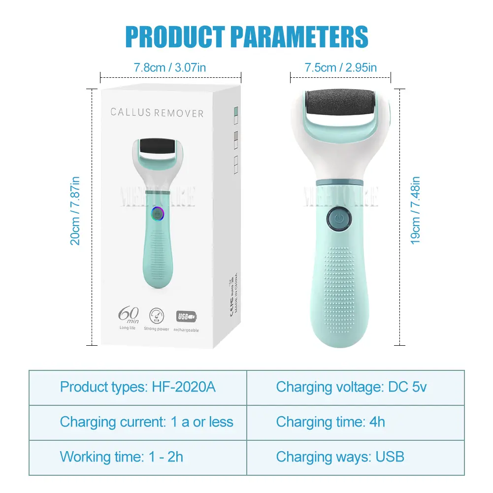 Wireless Foot Grinder USB Recharge Waterproof Portable Anti Callus Dead Skin Cracks Pedicure Tool Foot Care Hard Cracked Clean