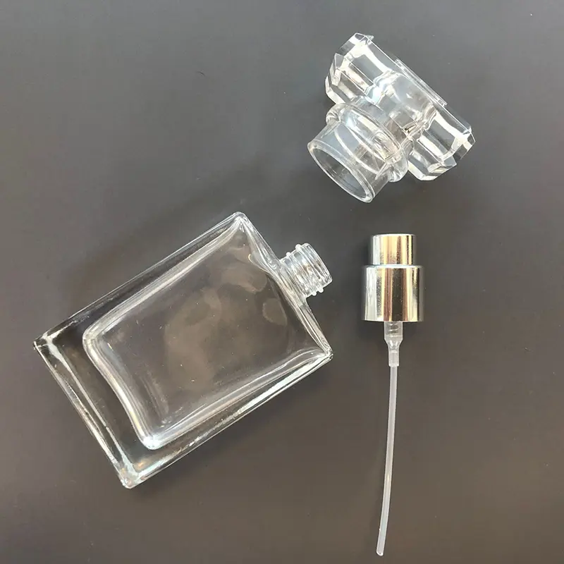 1pcs Perfume Bottle Bottling 30ml Portable Travel Pressed Spray Bottle Black Transparent Glass Empty Bottle