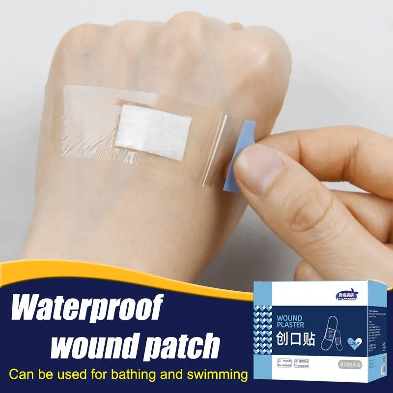 120pcs Band Aid Adhesive Medical Strips PU Transparent Waterproof Plaster For Wound Sports Bathing