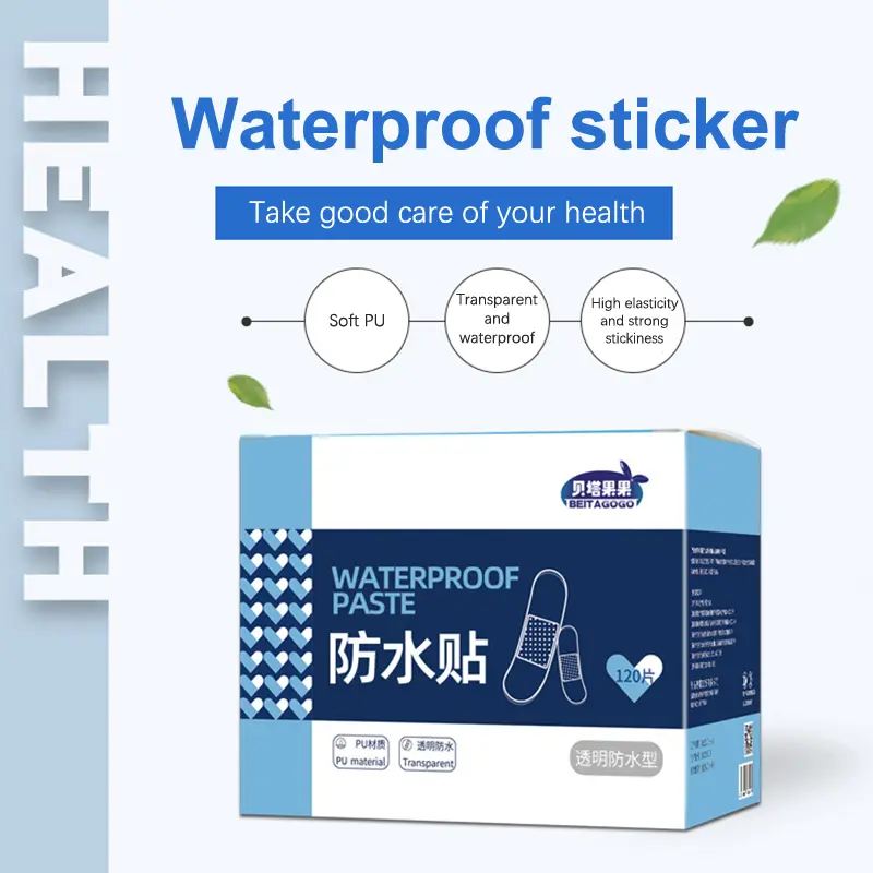 120pcs Band Aid Adhesive Medical Strips PU Transparent Waterproof Plaster For Wound Sports Bathing