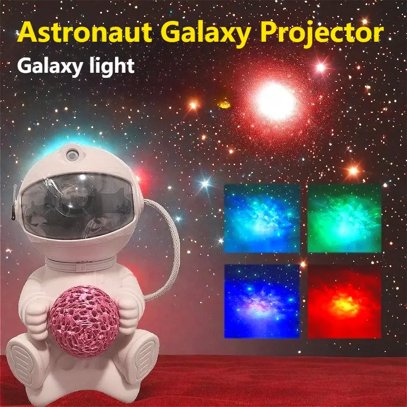 Astronaut Galaxy Projector Night Light USB Plug Ambient Light Bedroom Decoration Night Lamp Remote Control Child Birthday Gift