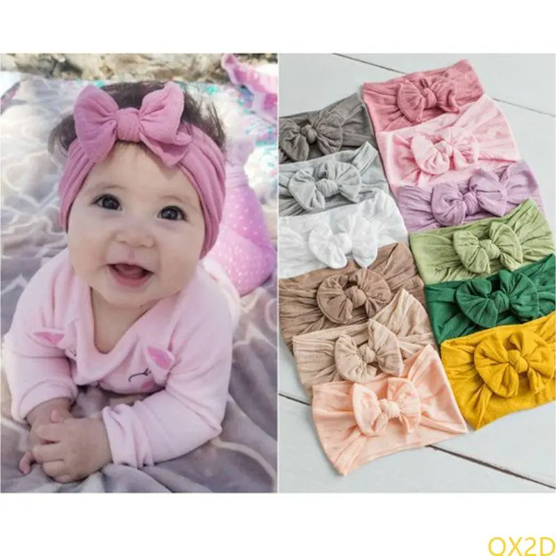3pcs/Set Nylon Headband Bow Headbands For Kids Girls Hair Girls Turban Hairband