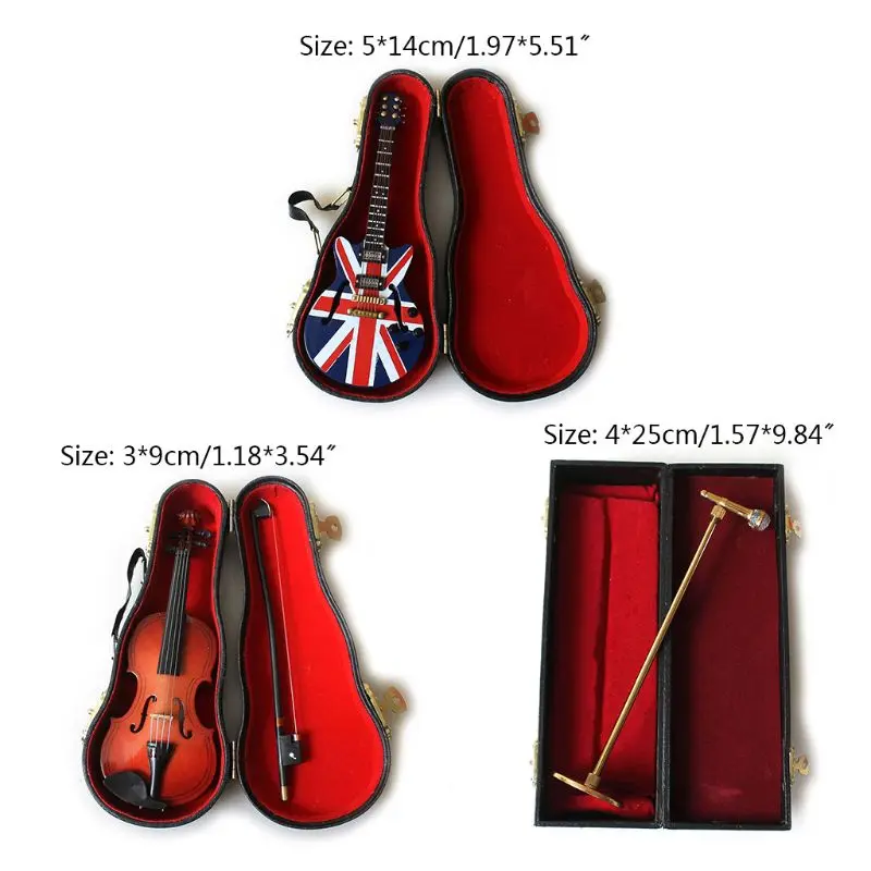 Portable Photography Props Mini Guitar & Violin Musical Instruments for Newborn Baby Gift Little Boys & Girls Photoing