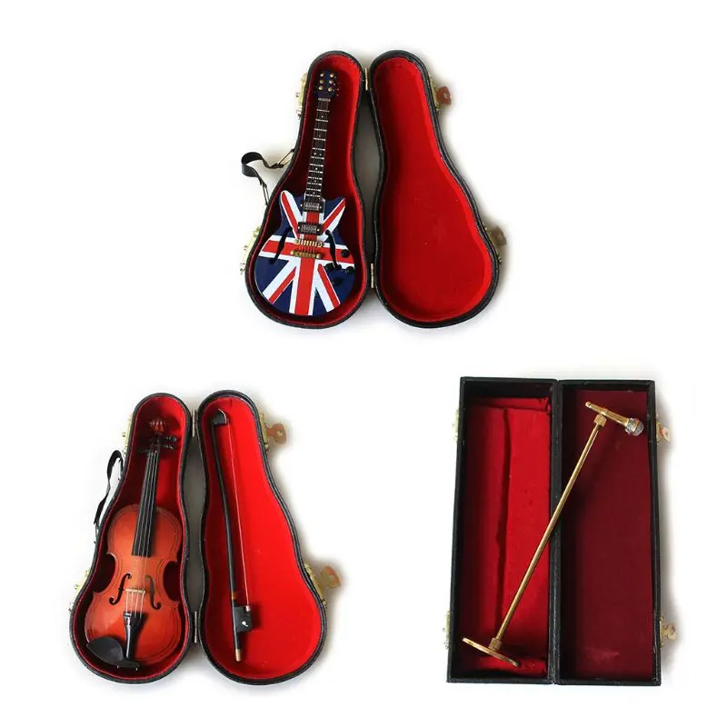 Portable Photography Props Mini Guitar & Violin Musical Instruments for Newborn Baby Gift Little Boys & Girls Photoing