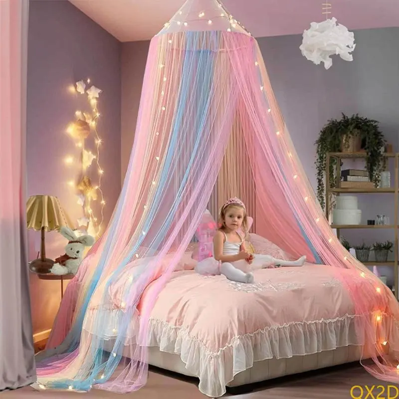 Round Baby Crib Canopy Girls Room Decoration Comfortable Bed Fly Guard