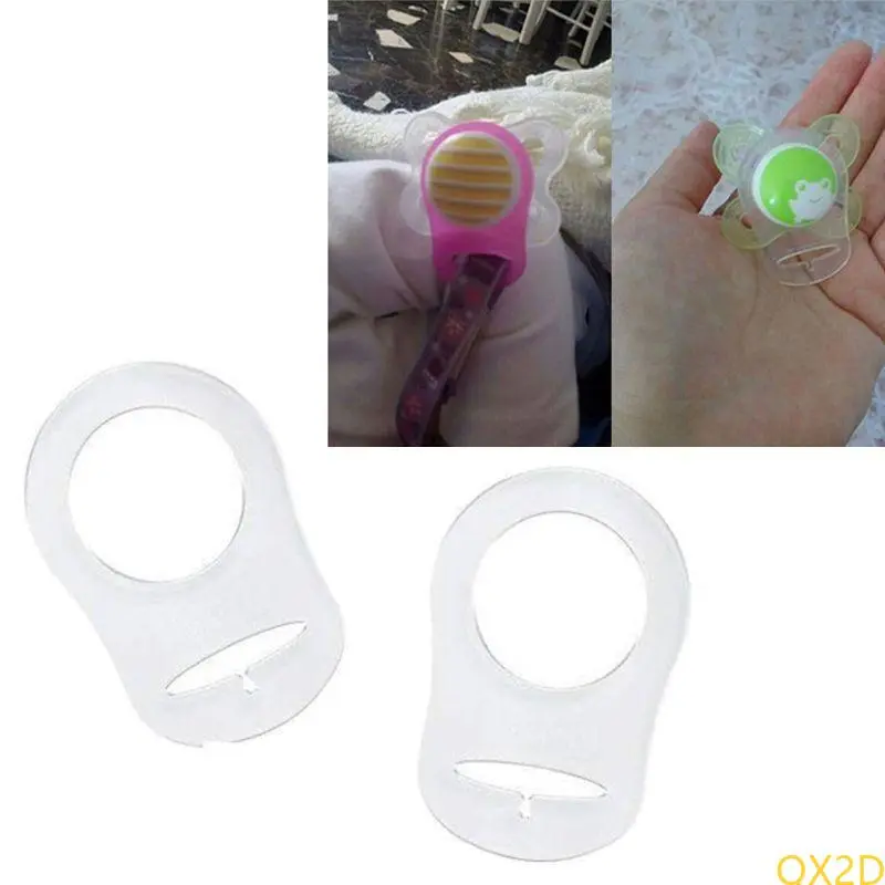 Durable Transparent Silicone Baby Infant New Born Mom Pacifier Adapter Rings