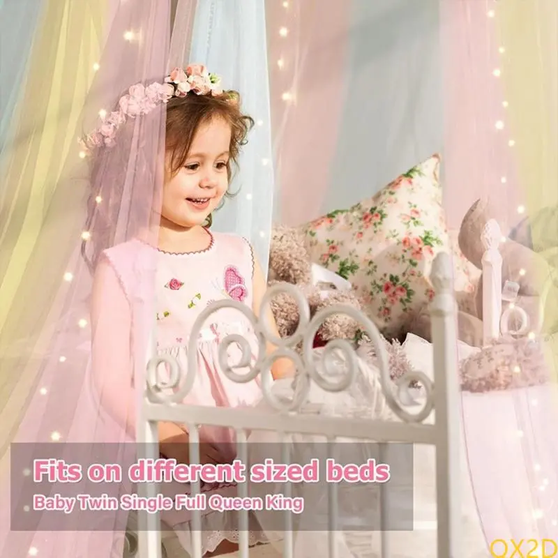 Round Baby Crib Canopy Girls Room Decoration Comfortable Bed Fly Guard