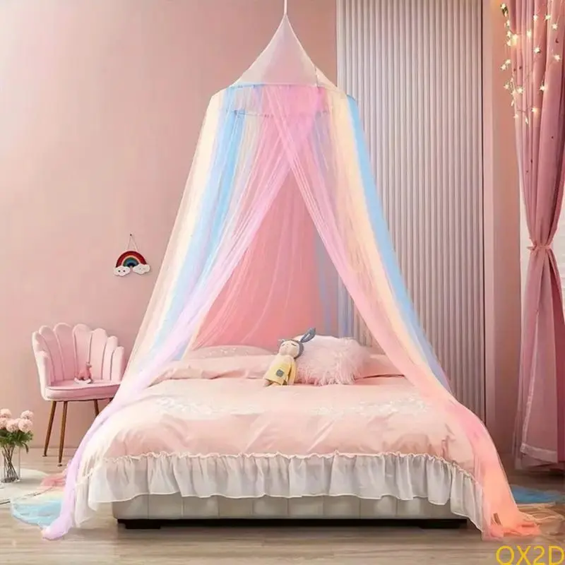 Round Baby Crib Canopy Girls Room Decoration Comfortable Bed Fly Guard