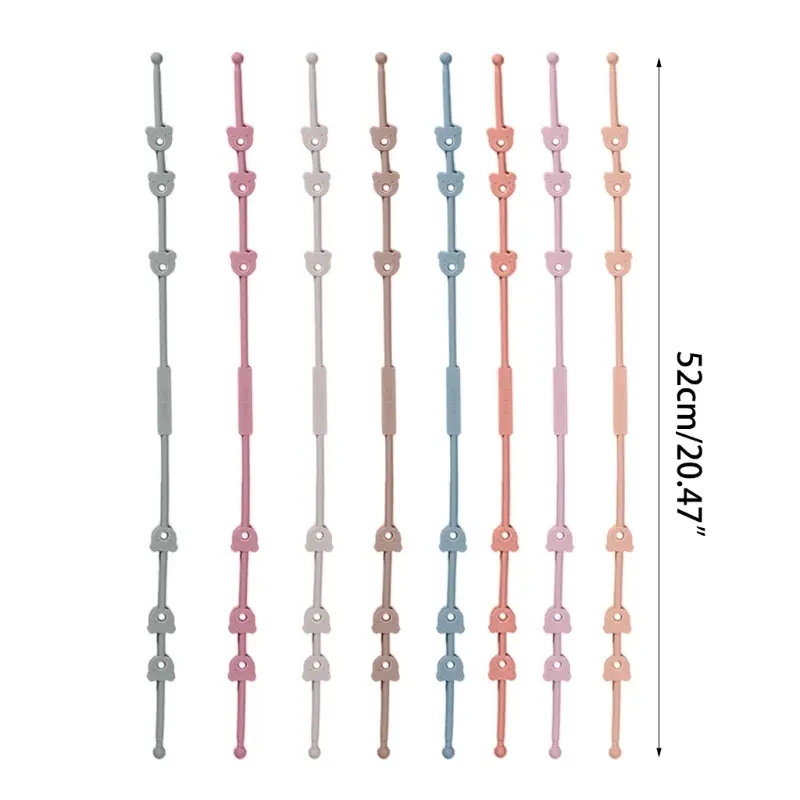 Silicone Chain Fastened Strap for Baby Pacifiers Teething Toy Newborn Teether Chain Nipple Holder Nursing Accessories Dropship