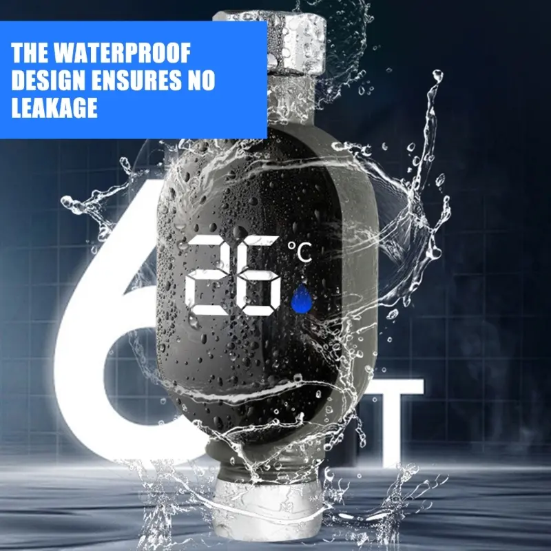 Bath Time Safety Thermograph Feature LED Display Large Screen Instantly Water Temperature Reading Tool for Bathroom