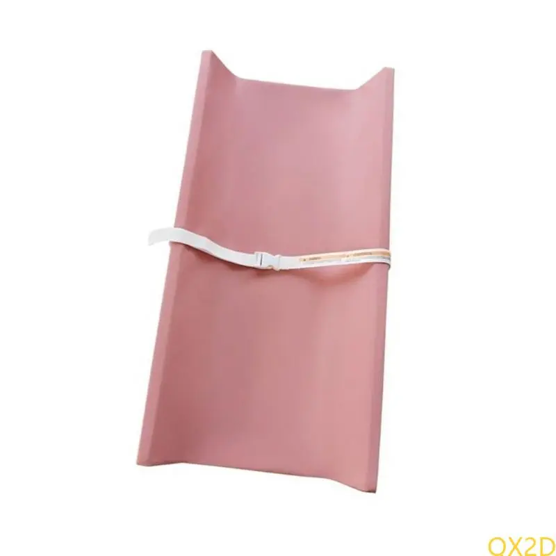 Baby Diaper Changing Pad PU Leather Diaper Changer Mat with Fixing Belt Water Proofing Design for Dressers