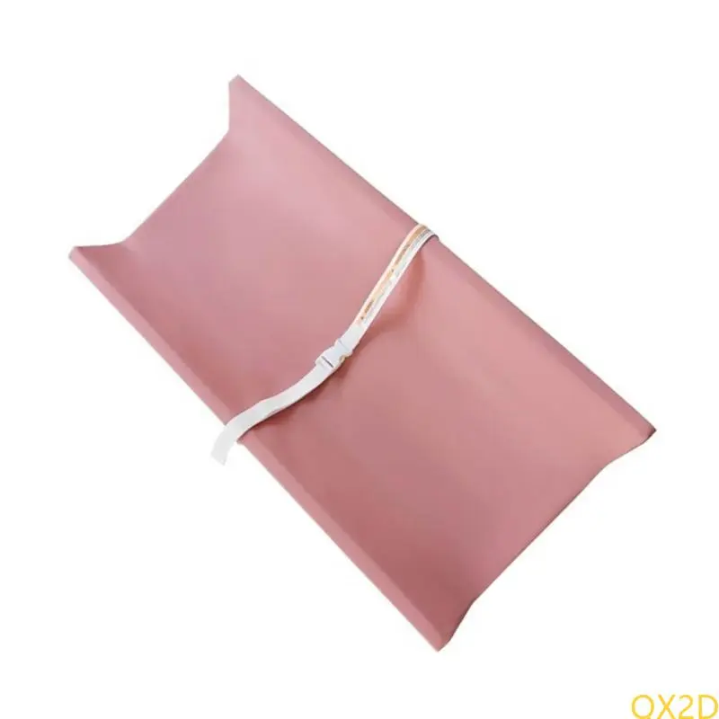 Baby Diaper Changing Pad PU Leather Diaper Changer Mat with Fixing Belt Water Proofing Design for Dressers