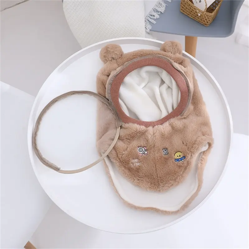 Soft & Warm Children Windproof Hood Mask Ears Kids Windproof Hood Mask Stylish Baby Hat Polyester for Boys Girls
