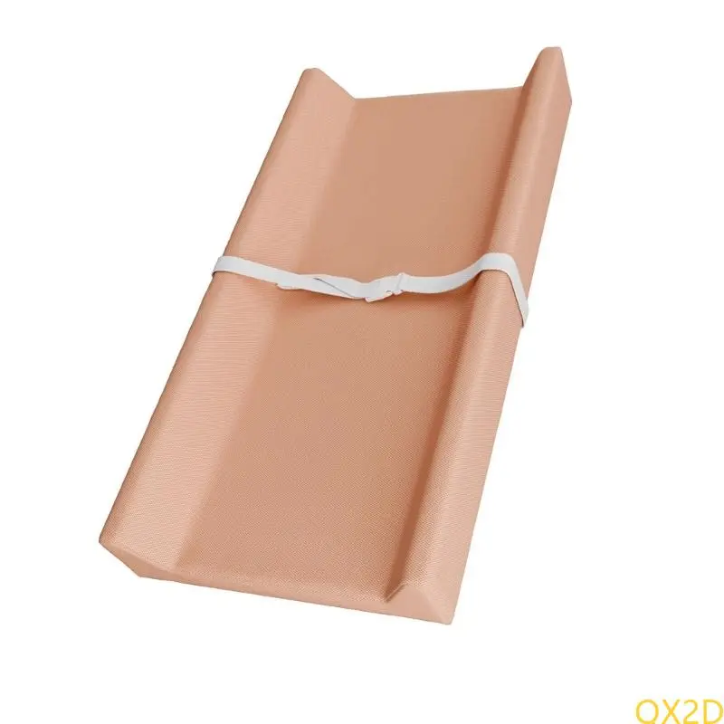 Baby Diaper Changing Pad PU Leather Diaper Changer Mat with Fixing Belt Water Proofing Design for Dressers