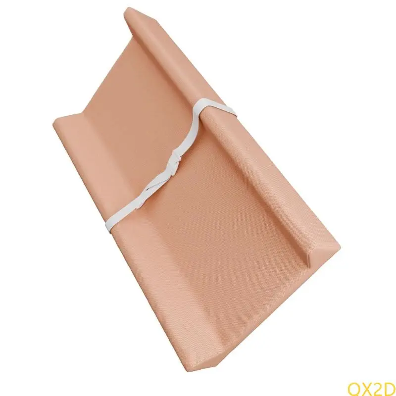Baby Diaper Changing Pad PU Leather Diaper Changer Mat with Fixing Belt Water Proofing Design for Dressers