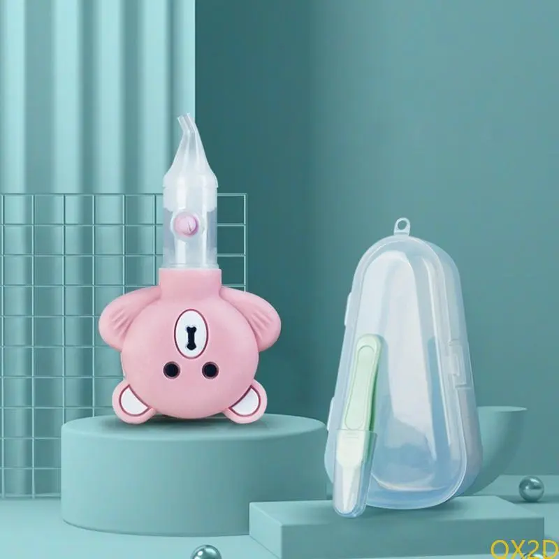 Kids Newborn Nasal Aspirator Cartoon Bear Silicone Baby Safety Nose Cleaner Vacuum Suction Sniffling Equipment