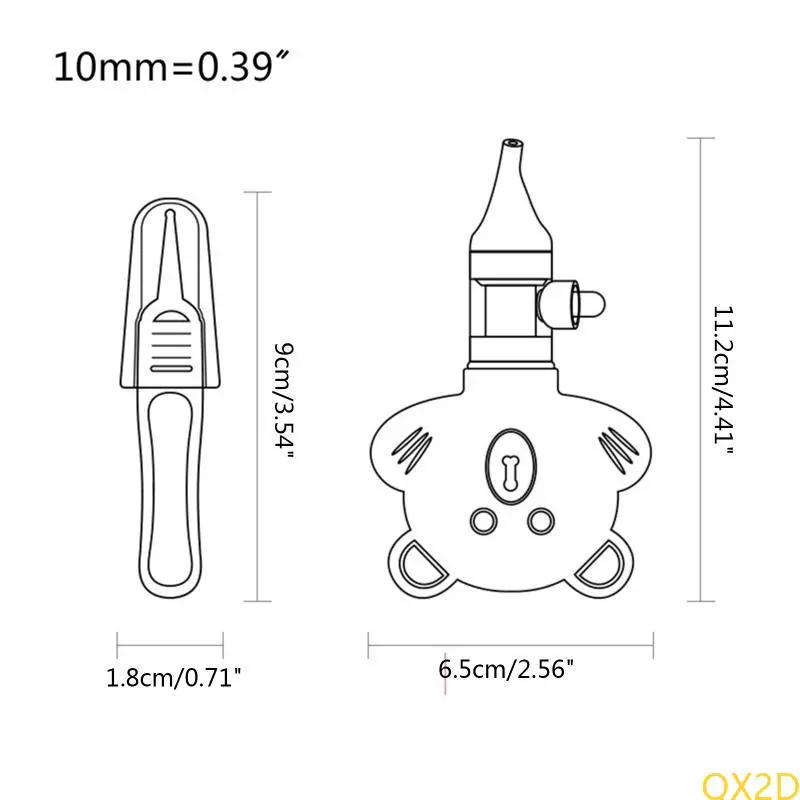 Kids Newborn Nasal Aspirator Cartoon Bear Silicone Baby Safety Nose Cleaner Vacuum Suction Sniffling Equipment