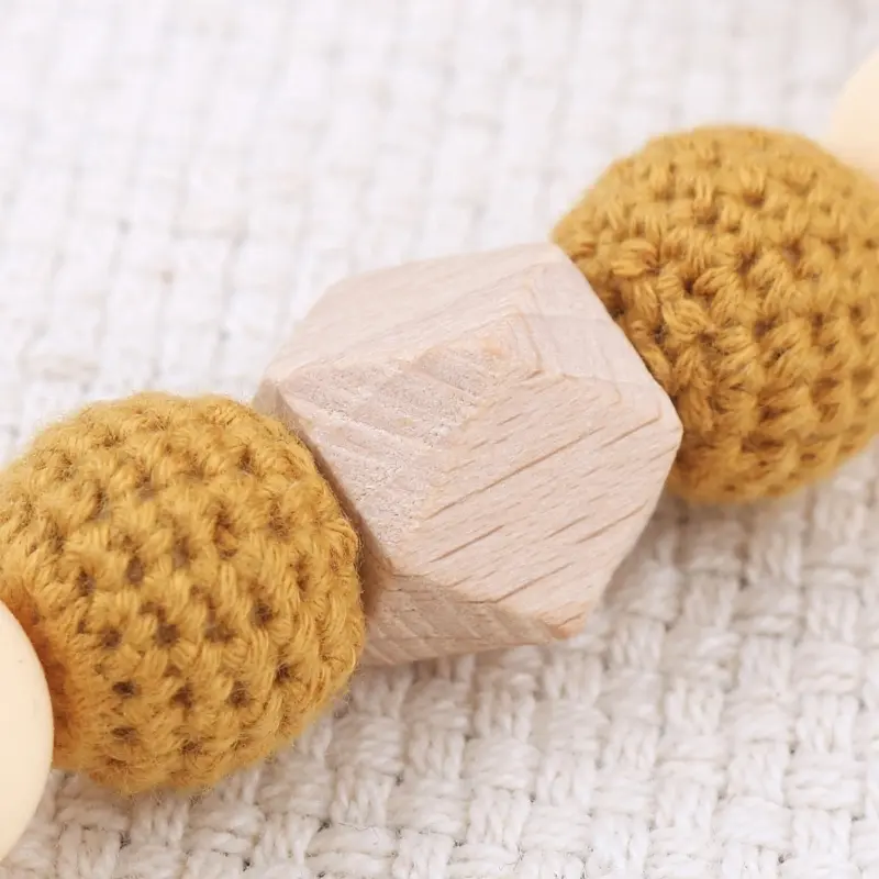 Nursing Dummy Clip Teething Bead Crochet Lion Pacifier Clip Anti-Lost Teether Chain Baby Chewing Toy Clothes Decors Dropshipping