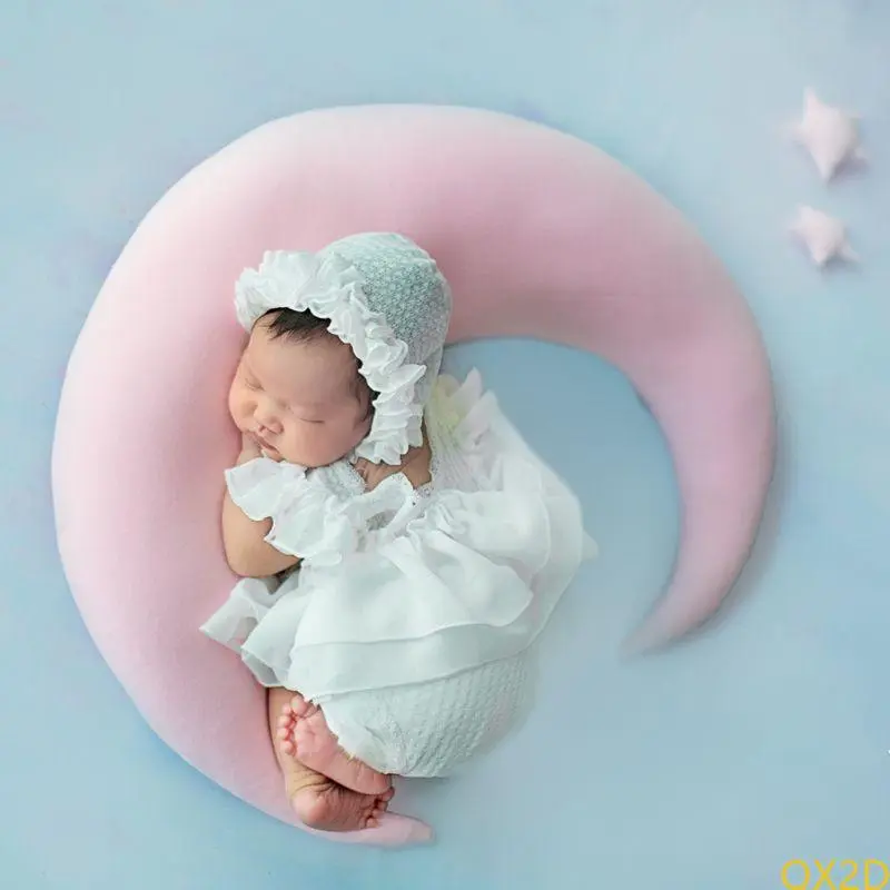 Infants Newborn Photo Positioner Cushion Moon Star Pillow Beanie