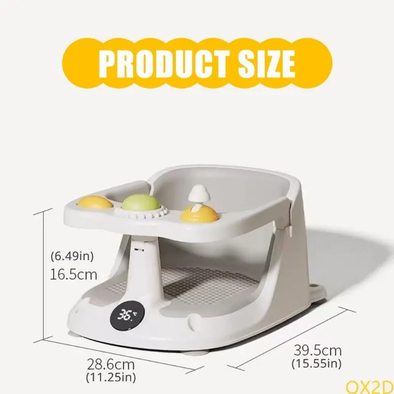 Bathtub Temperature Display for Sit-Up Bathing Provides Backrest Support