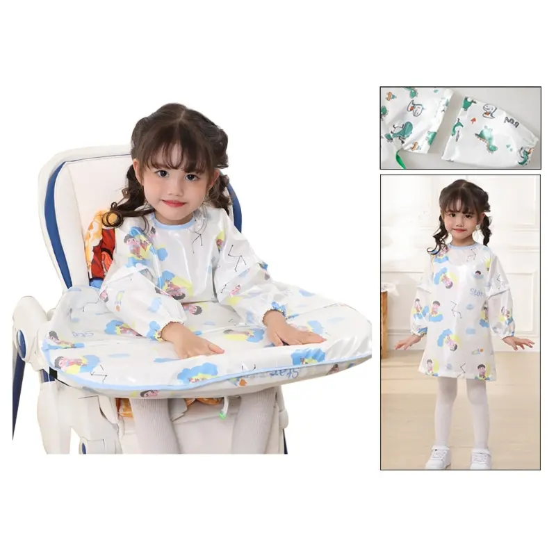 Adjustable Baby High Chair Bib Apron Protect Clothes & Chair from Food