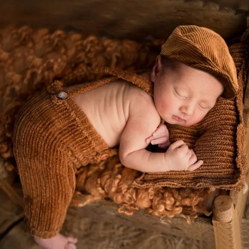 Baby Boy Photography Props Newborns Photo Clothes Photography Costume Hat Pillow & Romper Outfit for Infant