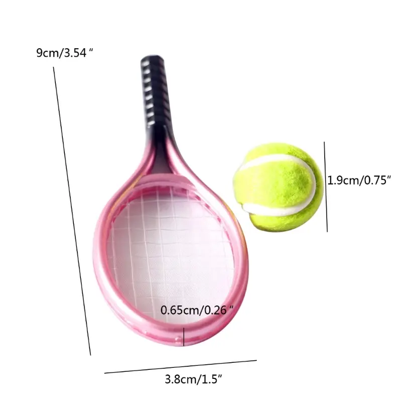 House Tennis Racket and Ball Set Mini Simulation Sports Equipment Outdoor Toddlers Newborn Photography Props Kit Dropshipping