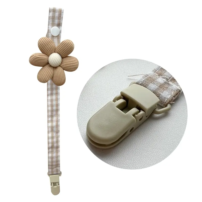Neutral Pacifier Clips Set with Pacifier Holder Baby Teether Ring Crochet Baby Dolsl for Babies Boy Girl Christmas Gift