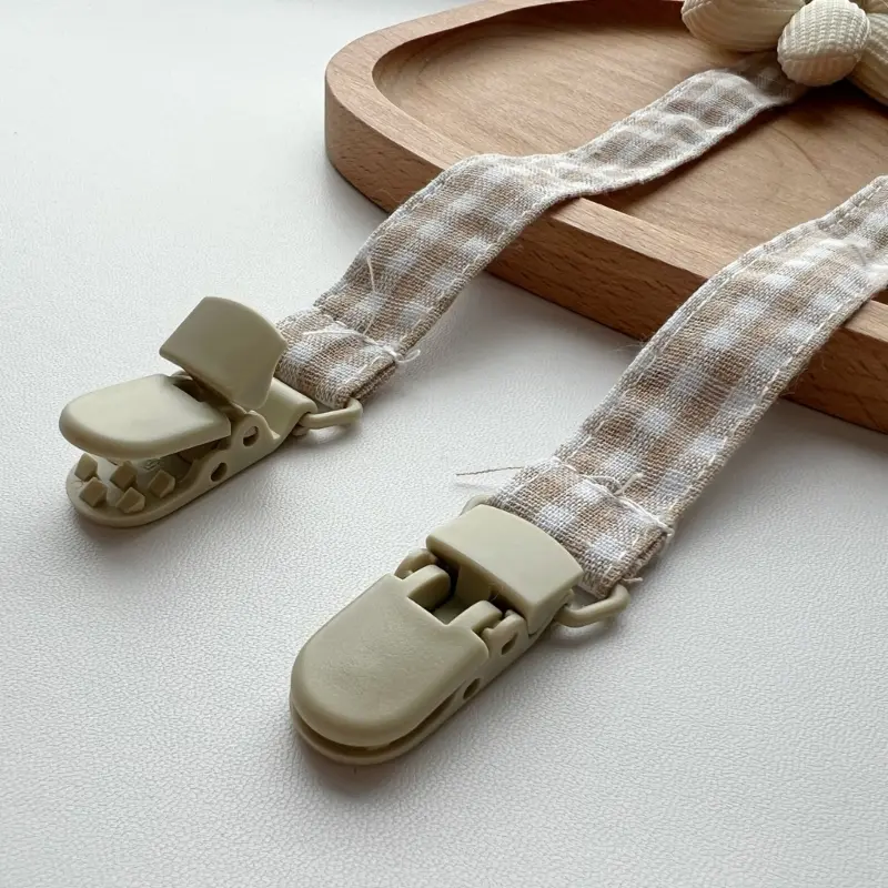 Neutral Pacifier Clips Set with Pacifier Holder Baby Teether Ring Crochet Baby Dolsl for Babies Boy Girl Christmas Gift