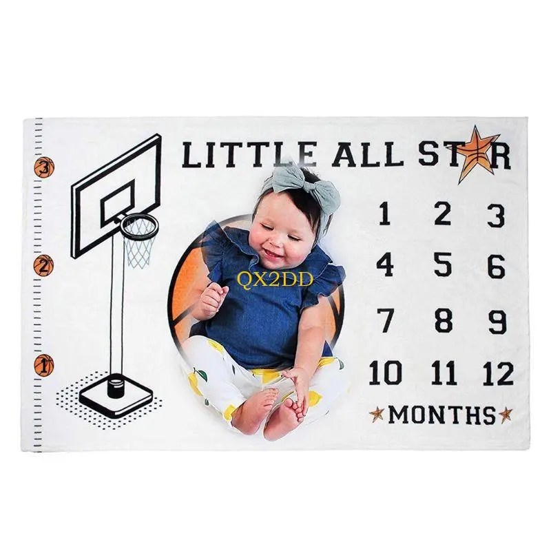 Baby Boys Monthly Record Growth Milestone Blanket Newborn Photography Prop Cloth