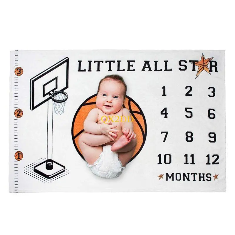 Baby Boys Monthly Record Growth Milestone Blanket Newborn Photography Prop Cloth