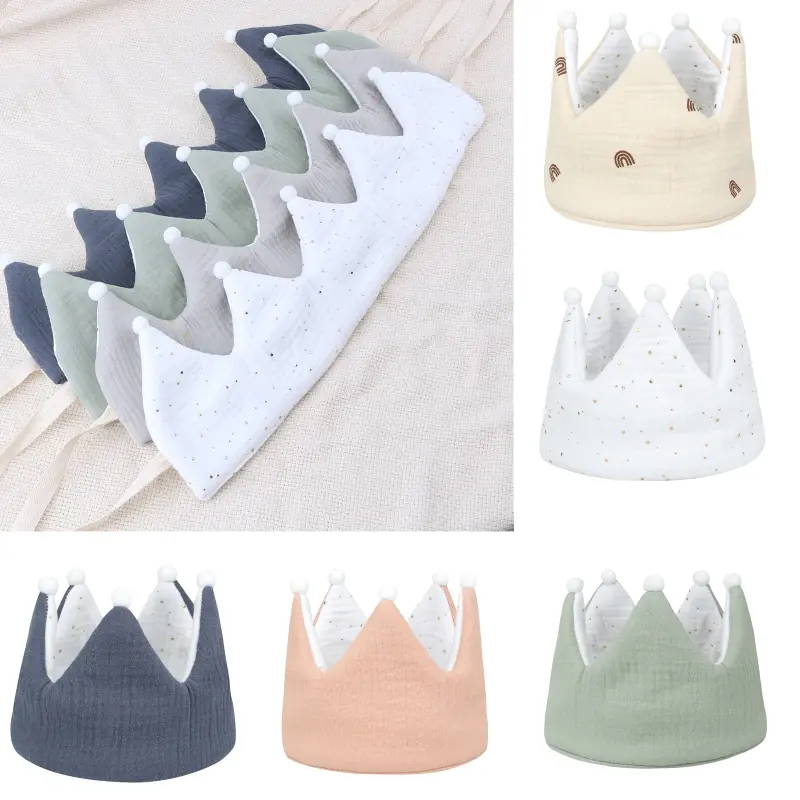 Baby Birthday Hat Crown Hat Boys Girls Birthday Party Crown Headband Cap Baby Gifts Infant Photography Props Dropshipping