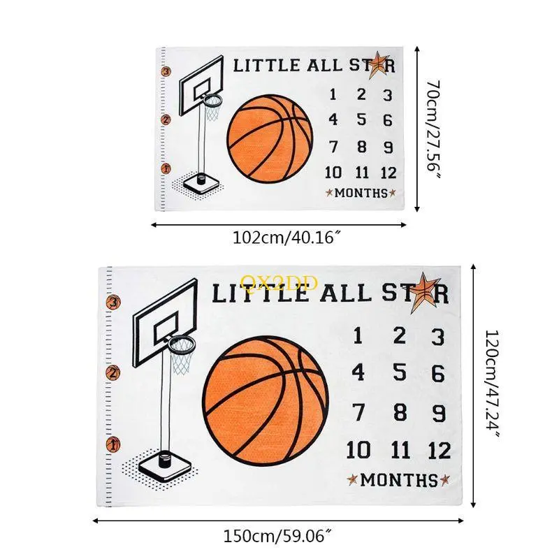 Baby Boys Monthly Record Growth Milestone Blanket Newborn Photography Prop Cloth