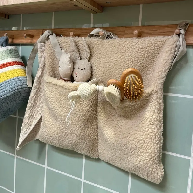 Practical Baby Crib Storage Bag Organizers Bedside Bag for Diapers & Small Items  2 Pockets Versatile Bedside