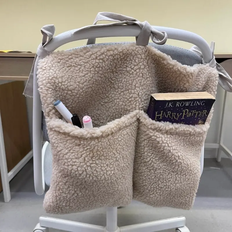 Practical Baby Crib Storage Bag Organizers Bedside Bag for Diapers & Small Items  2 Pockets Versatile Bedside