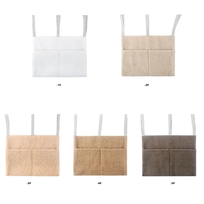 Practical Baby Crib Storage Bag Organizers Bedside Bag for Diapers & Small Items  2 Pockets Versatile Bedside