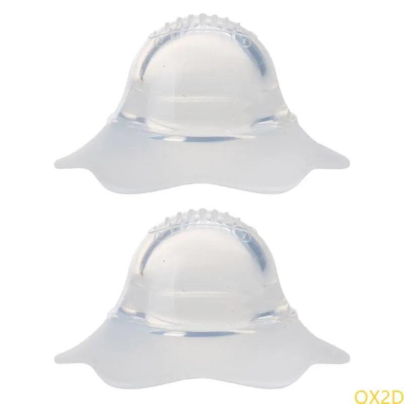 2Pcs/Pair for Nano Silver Silicone Nipple Corrector Petal-Shaped Extractor Invagination Flat Suction Devic