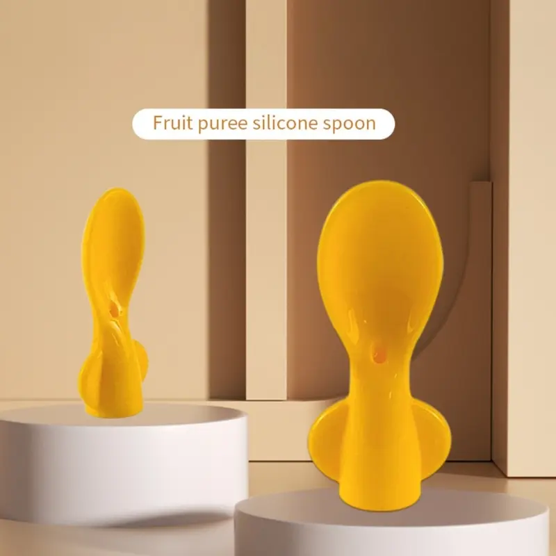 Squeeze Pouches Attachment Toppers Secure Spoon Silicone Spoons for Food