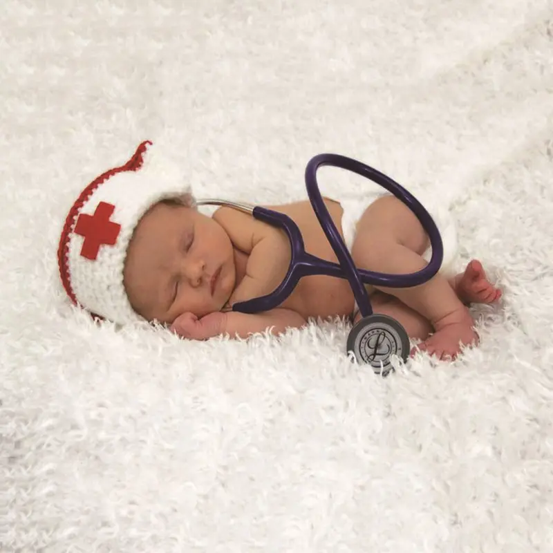 Nurse Uniform Costume Photography Props Baby  Outfits with Hat Skin-Friendly Clothes for Newborns 0-12Month 2Pcs Dropshipping