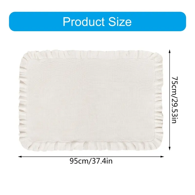 Baby Blanket for Newborns Cotton Ruffle Knitted Wrap Towel Soft and Breathable Bed Blanket for Autumn Winter 75x95cm