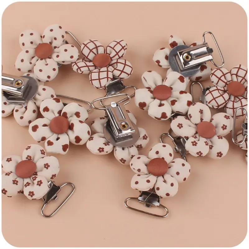 Upgraded Pacifier Clip Teething Grasping Toy Charm DIY Pacifier Clips Holder Accessories 4 Patterns Small & Cute Durable