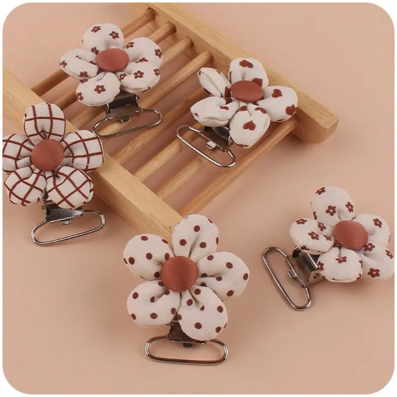 Upgraded Pacifier Clip Teething Grasping Toy Charm DIY Pacifier Clips Holder Accessories 4 Patterns Small & Cute Durable
