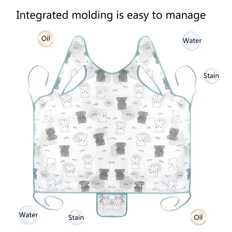 Baby Sleeveless Bibs Toddler Dining Chair Bib Child 6-48M Self-Feeding Bib Highchair Table Cover One-piece Eating Apron