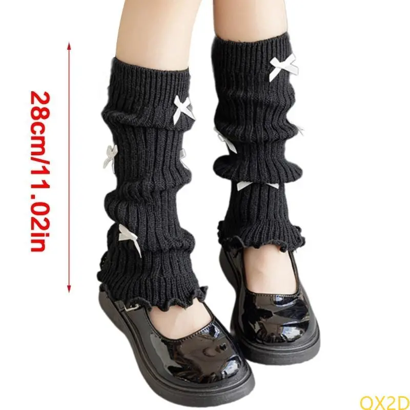 Sweet Bowknot Decorated Long Socks for Little Girls Suitable for School & Home