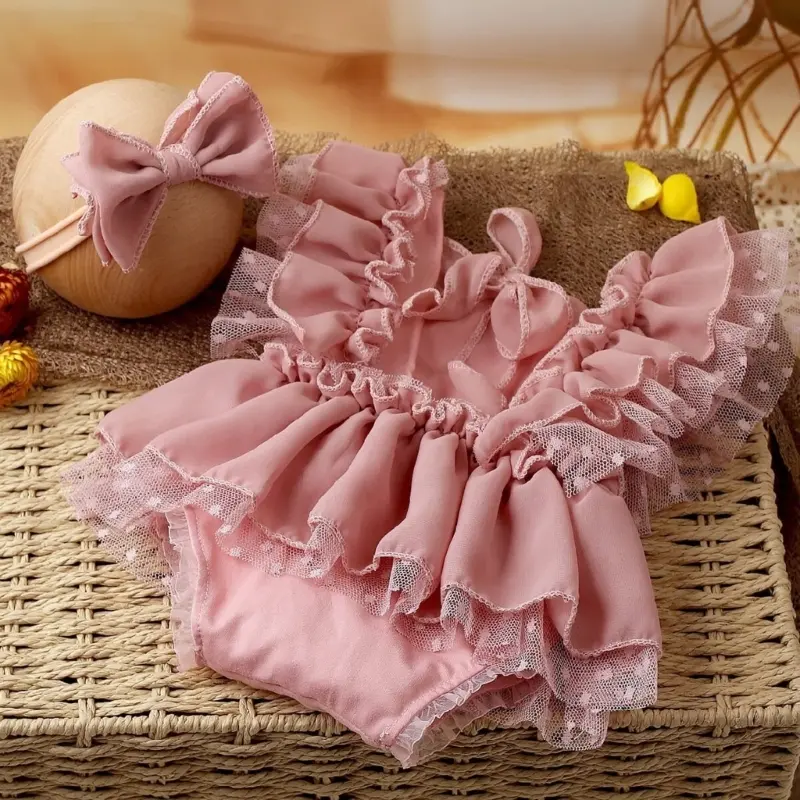 Infant Romper Dress Photo Costume Hairband Photoshoots Props Newborn Shower Gift Dropshipping