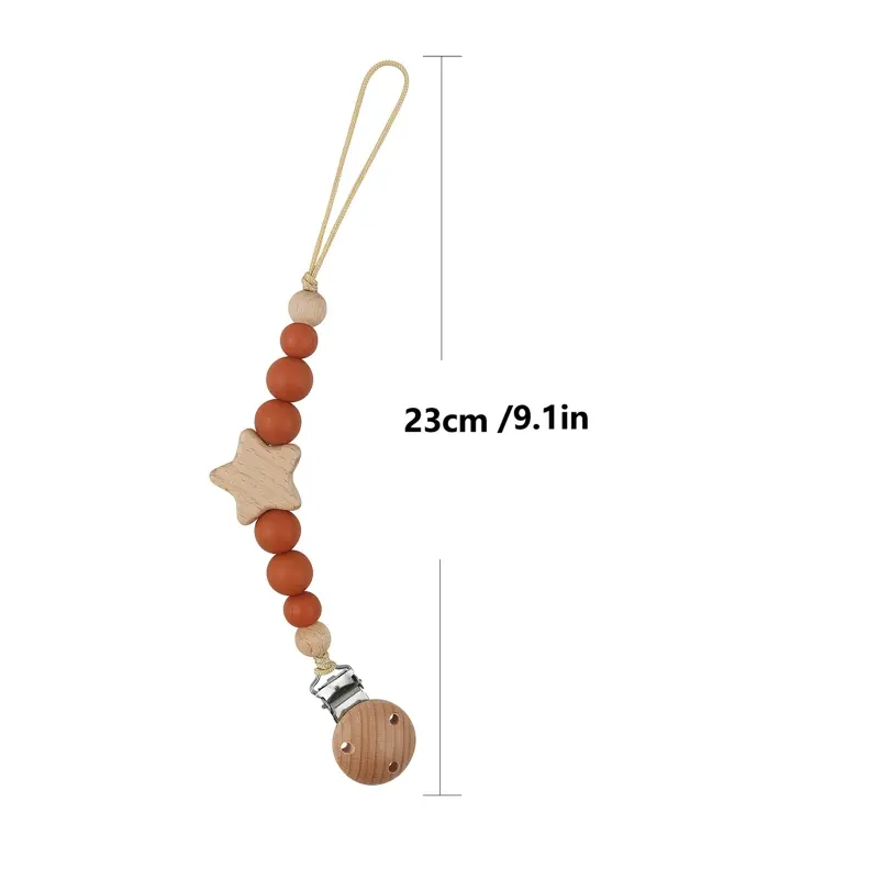 Baby Anti-drop Chain Pacifier Clips Silicone Beads Infant Nipple Appease Soother Chain Clips Dummy Holder Nipple Clip Dropship