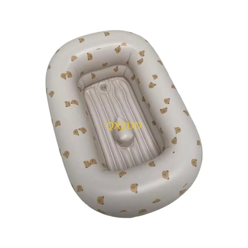 Quick Inflate Baby Bath Tub For 1 to 3 Year Olds Space Saving Foldable Design PVC Adorable Pattern Bath Essential