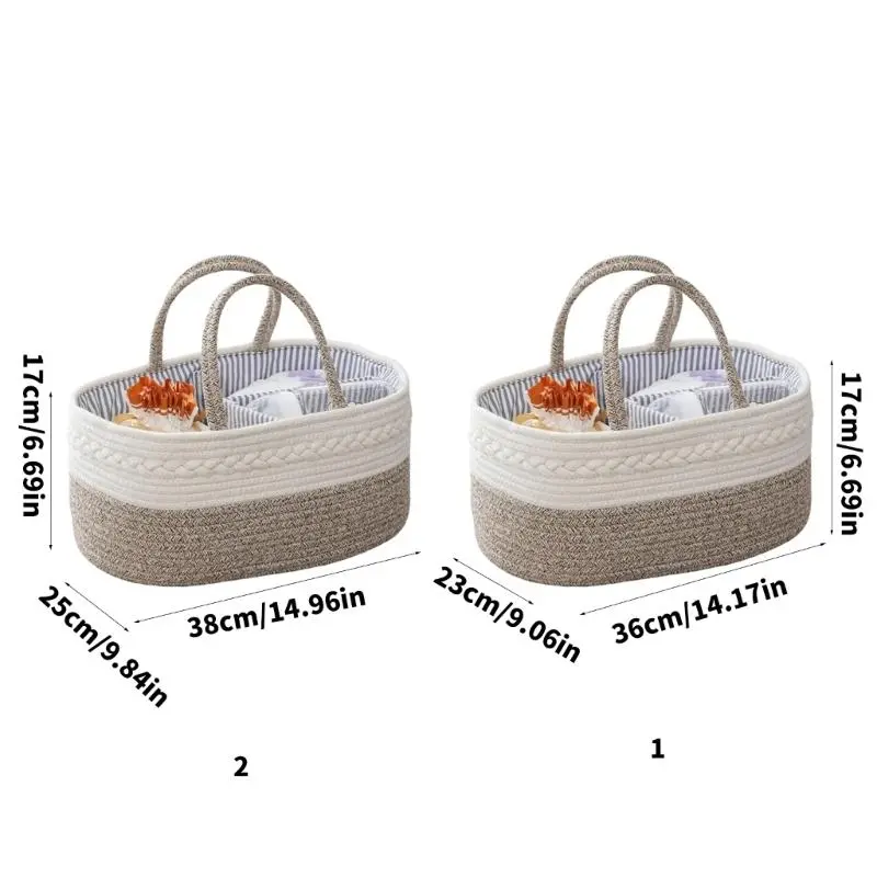 Spacious Baby Essential Storage Basket Diaper Organiser Bag Efficient Nappy Storage and Travel Organization Needs