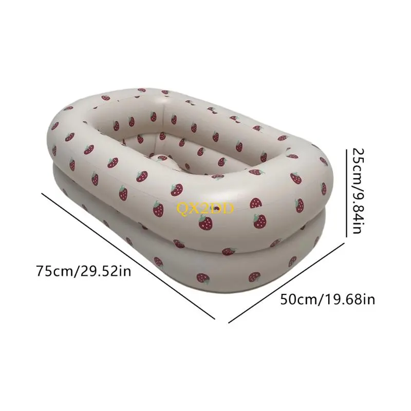 Quick Inflate Baby Bath Tub For 1 to 3 Year Olds Space Saving Foldable Design PVC Adorable Pattern Bath Essential