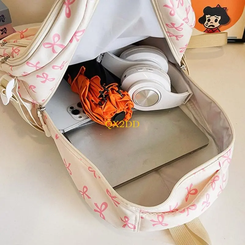 3 Pcs Trendy Backpacks Bows Backpacks Set School Bag Travel Bag Casual Daypacks